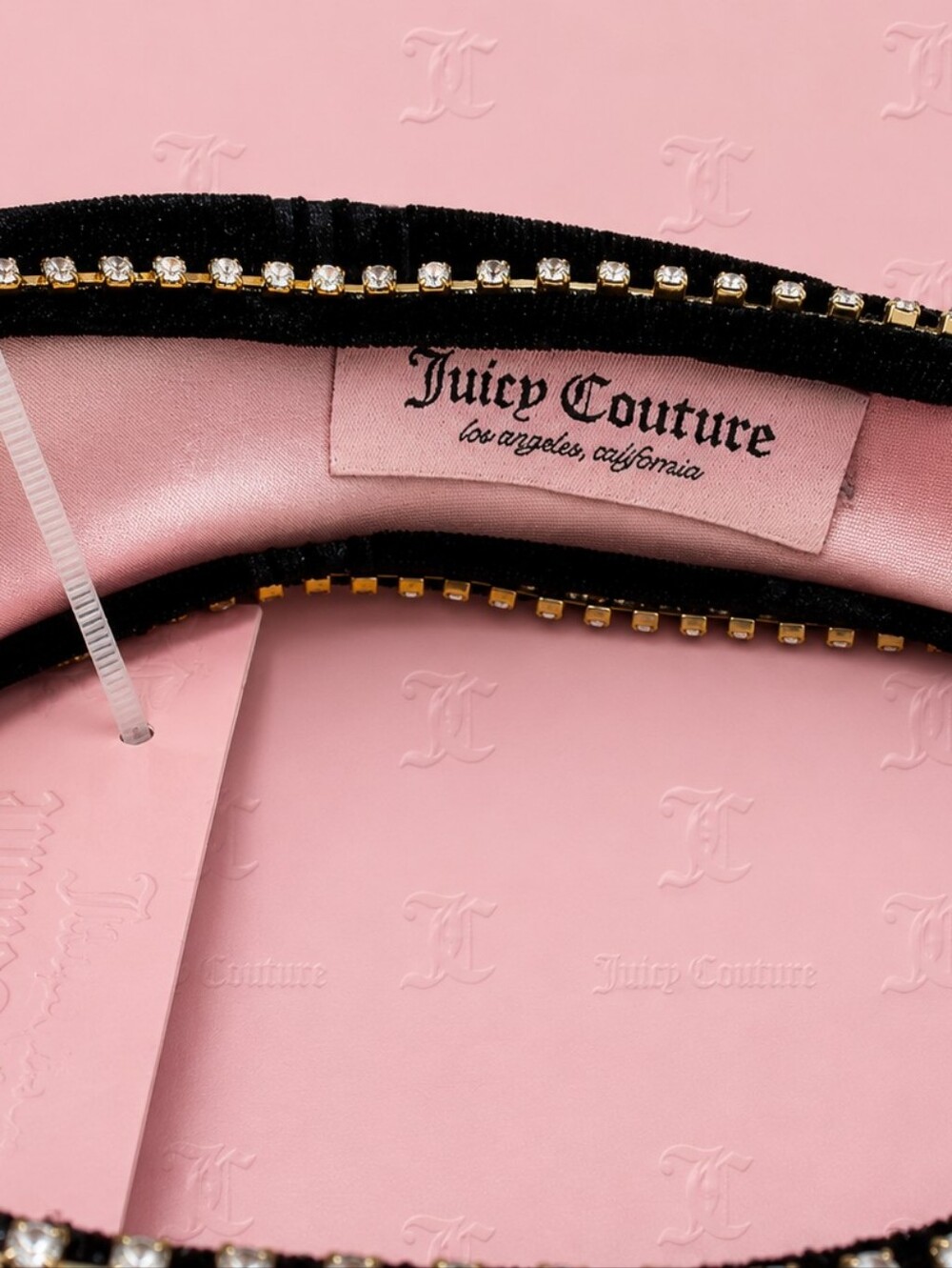 Juicy Couture Black Velvet Rhinestone Headband – NWT - Picture 3 of 3